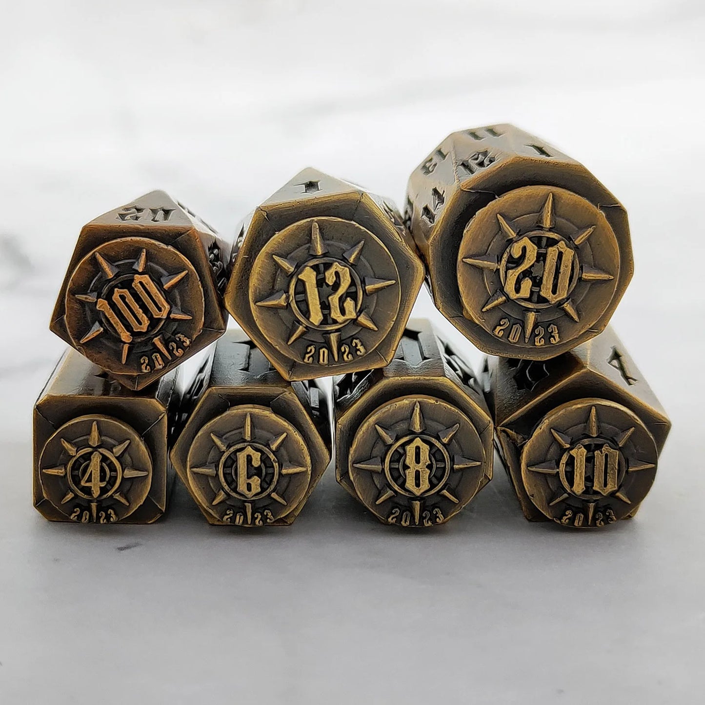 7pcs Metal Dice Set - D100 D20 D12 D10 D8 D6